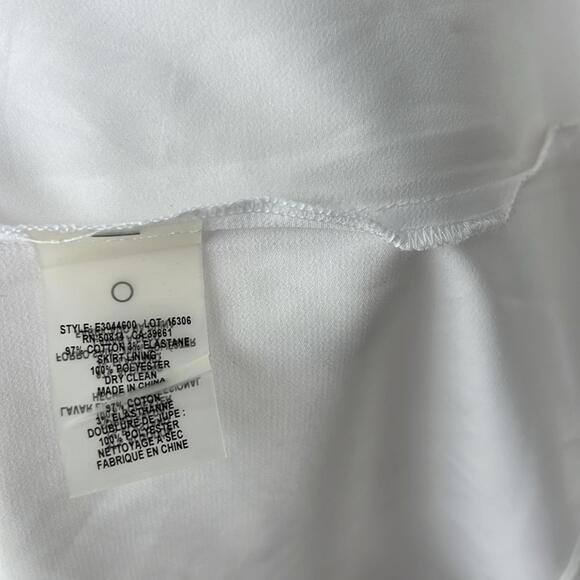 Elie Tahari Ann Tie Poplin 3/4 Sleeve Clean Cut Midi Dress White Size 2 $448 - Picture 12 of 13